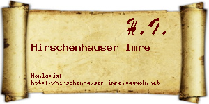 Hirschenhauser Imre névjegykártya